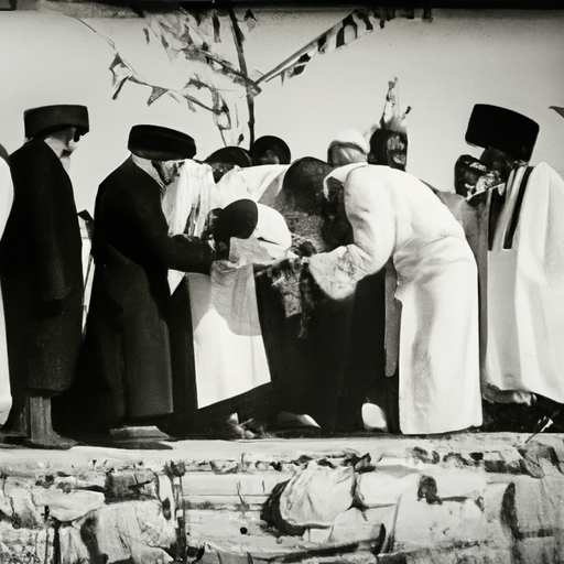 תמונה היסטורית של טקס ברית מילה בירושלים, המבליטה את תפקידו של המוהל